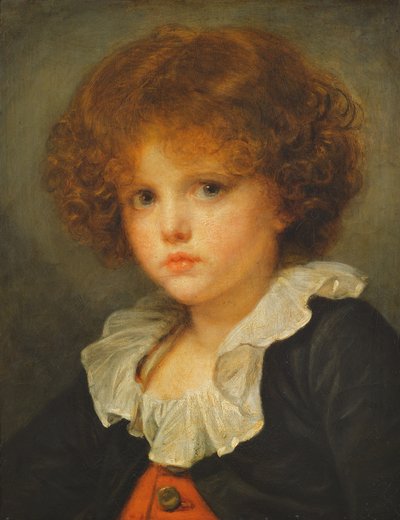 红色背心的男孩，c.1775-80 作者 Jean Baptiste Greuze